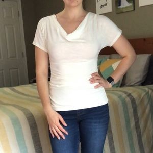 Express scoop neck shirt with lace back